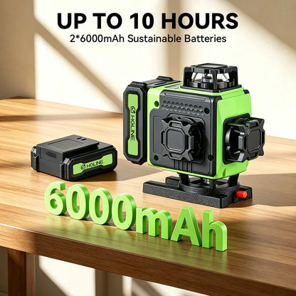 HGLINE 16 Lines Laser Level APP Remote Control Horizontal Vertical Levels Machine Power Display Laser Leveling With 100cm Tripod