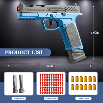 G17 Shell Throwing EVA Safety Soft Bullet Toy Gun with Blowback for Outdoor Continuous Firing Shooting Game Christmas Gift