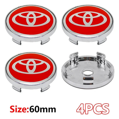 4Pcs 60mm For Car emblem Wheel hub Center Cap Badge covers sticker Decals Styling For Toyota Corolla RAV4 LEVIN Yaris C-HR Camry