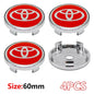 4Pcs 60mm For Car emblem Wheel hub Center Cap Badge covers sticker Decals Styling For Toyota Corolla RAV4 LEVIN Yaris C-HR Camry