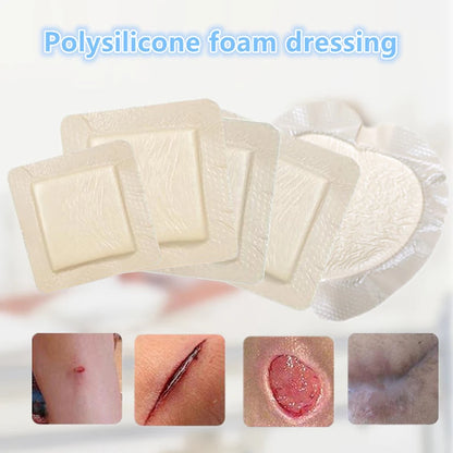 High Absorption Soft Polysiloxane Gel Polyurethane Foam Dressing Postoperative Wound Patch Cesarean Section Patch Pressure Sore