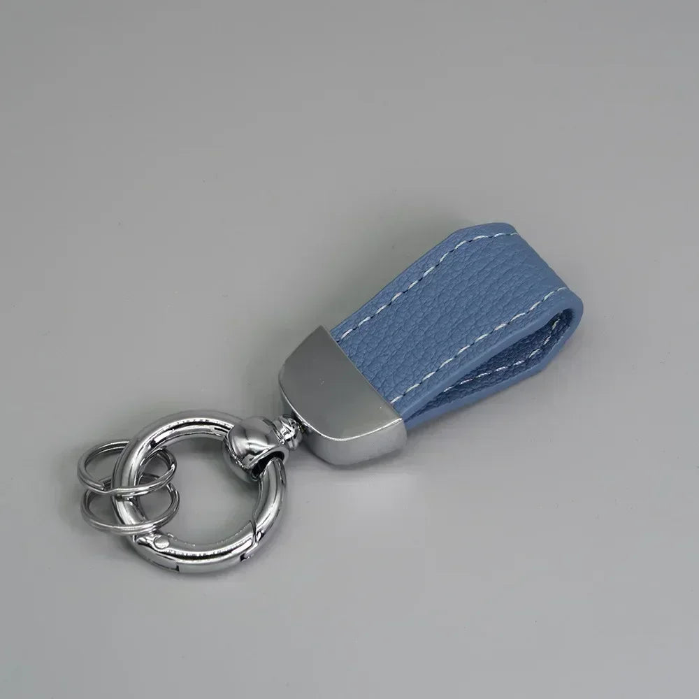 Short Lovely Leather Keychain Vintage Personalized Keyring Custom Logo Name Car Key Holder Chain Laser Engrave Women Charm Gift