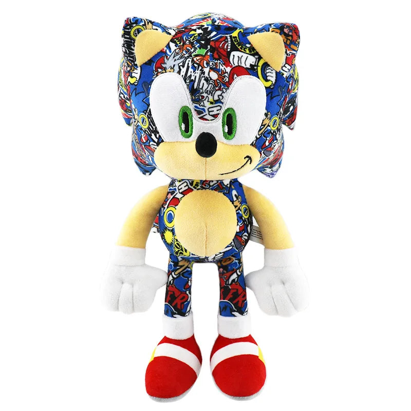 Hot 30CM High Quality Sonic Plush Toy Hedgehog Knuckles Tails Cute Cartoon Soft Stuffed Doll Birthday Gift for Children