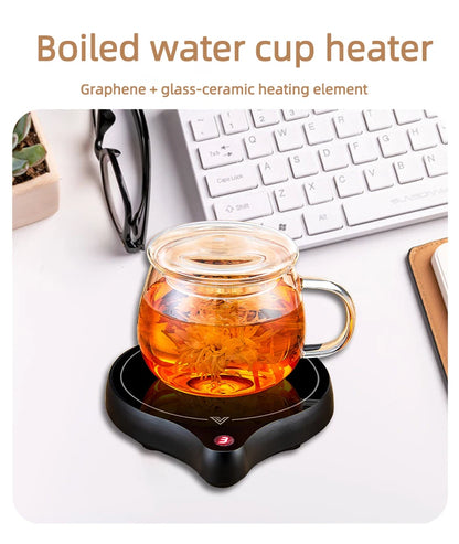 110V/220V Cup Heater Mug Warmer 100°C Hot Tea Makers Warmer Coaster 5 Gear Temperature Cup Heaters Coffee Milk Tea Heating Pad