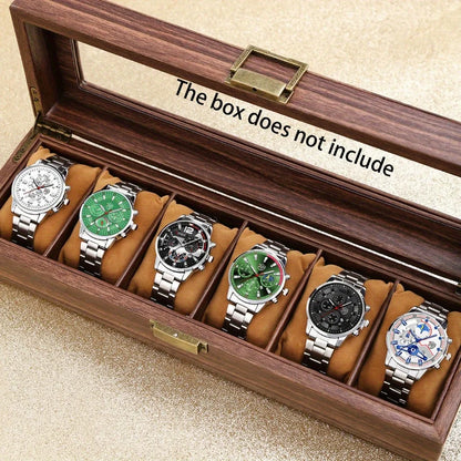 2 PCS/set  Men's Watches Fashion Sports Quartz Alloy Dial Strap Round Dial Quartz Movement Display Date Best Choice for Gift!