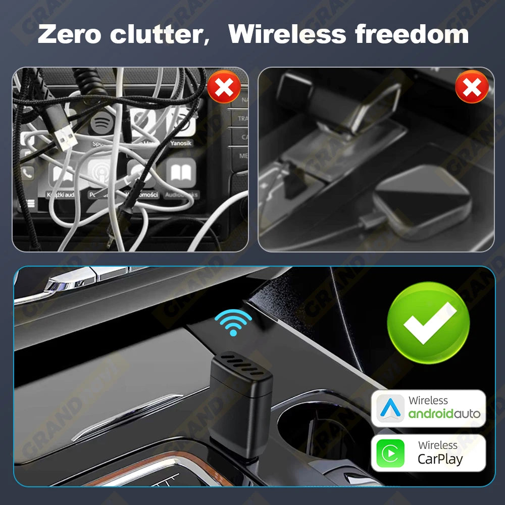 2IN1 Mini NEW Wireless CarPlay Android Auto Adapter Wired to Wireless Car Ai Box For Audi Toyota VW Peugeot MG Ford USB Dongle