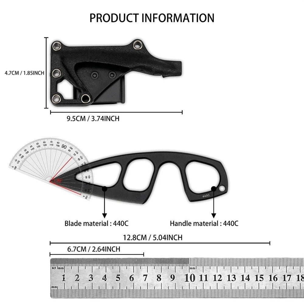 2.4 Inch Lightweight Outdoor Fixed Blade Knife with Sheath, Portable Daily Fruit Peeling Knife Box Opening Multi Tool
