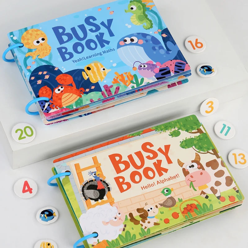 Busy Book for Kids Quiet Book Sticker Montessori Early Educational Toy Toddlers Matching Puzzles Game Baby Learning Toys Gifts