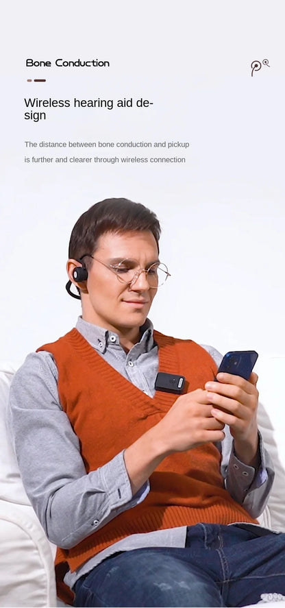 Nowy zestaw słuchawkowy HUHD B2S+ do aparatów słuchowych z przewodnictwem kostnym, mocowany z tyłu, dla osób starszych, bezprzewodowy zestaw słuchawkowy Bluetooth