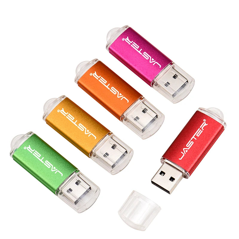 JASTER Nowe przenośne dyski flash USB Metalowy Pendrive z brelokiem Pamięć USB 64GB/32GB/16GB/8GB/4GB Pendrive U Di
