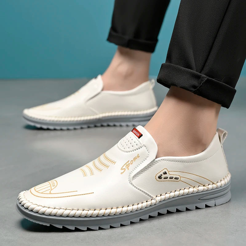 Men's Comfortable Loafers Summer Business Slip-On Casual Shoes Breathable Anti-Slip Wear-Resistant Outdoor Men's Shoes-2200