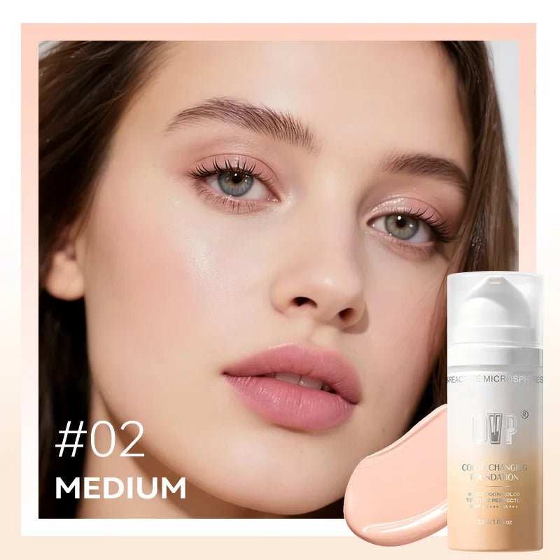 Color-Changing Sunscreen Foundation,Skin Tone Matching,All-Day Long-Lasting Wear,Perfect Base for Flawless Makeup