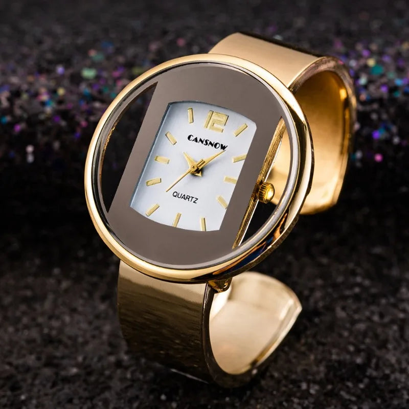 Top Brand Women's Watch Fashion Big Dial Steel Band Quartz Wristwatches Simple Leisure Ladies Bangle Watch Gift relogio feminino