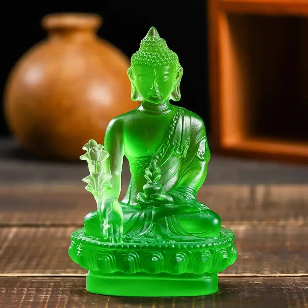 Medicine Buddha Statues Ornament Resin Feng Shui Lucky Shakya Muni Buddha Sculpture Home Office Garden Decoration