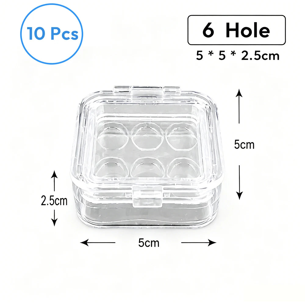 Dental Veneer Membrane Box with Film Transparent Denture Storage Box with 6/16 Hole for Small Crown Dentistry Materials Tools