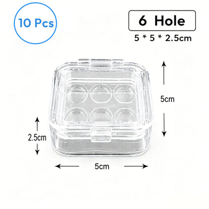 Dental Veneer Membrane Box with Film Transparent Denture Storage Box with 6/16 Hole for Small Crown Dentistry Materials Tools