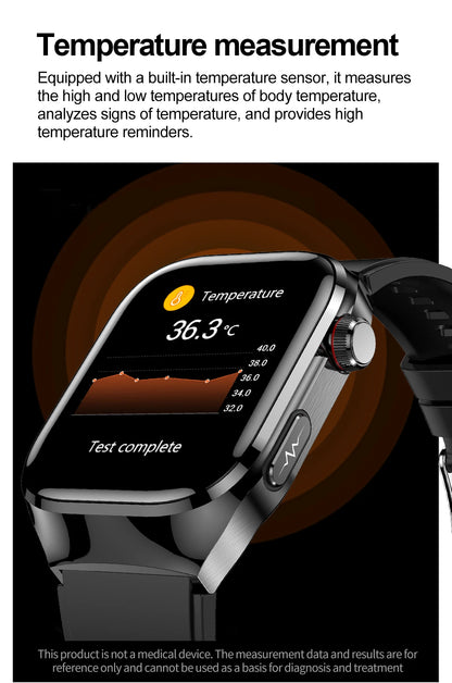 2025New Micro Physical Examination Smart Watch For Men Uric Acid Body Fat Five Organ Health Watches Bluetooth Call SmartBracelet