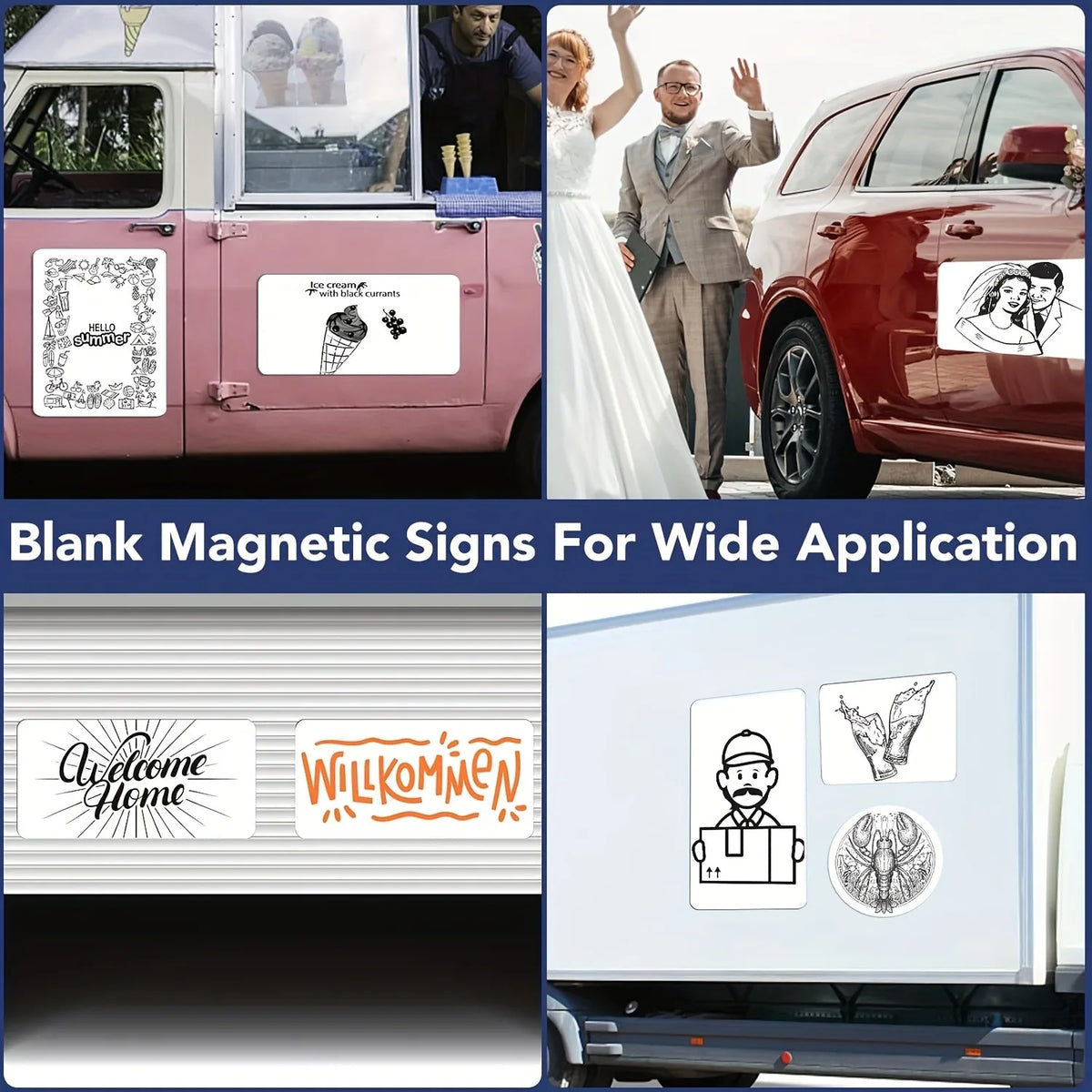Custom Car Magnetic Sign Personalized Vehicle Logo Text Decal for Cars Trucks Business Advertising Door Magnet