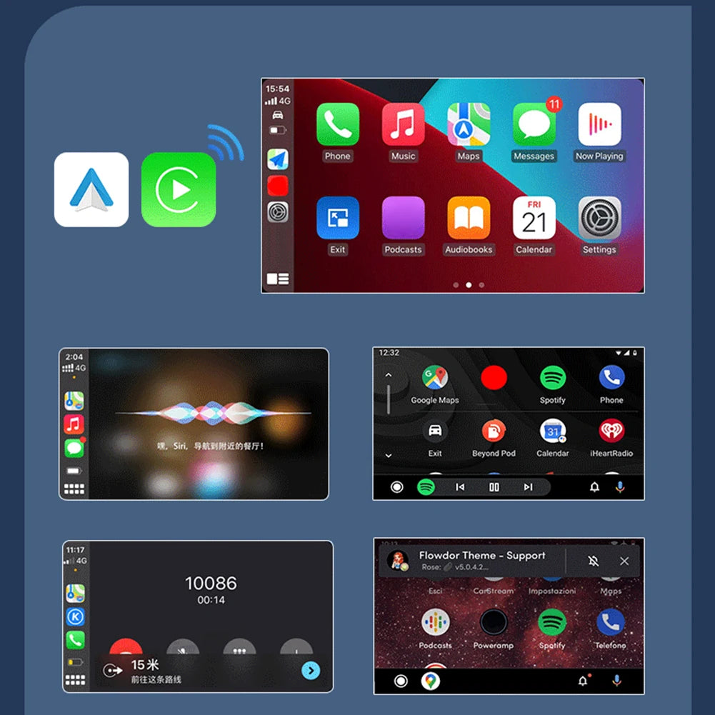 Wireless Carplay Android Auto Adapter Plug&Play CarPlay AI Box BT Wireless Dongle for OEM Wired CarPlay/Andriod Auto Cars TV Box