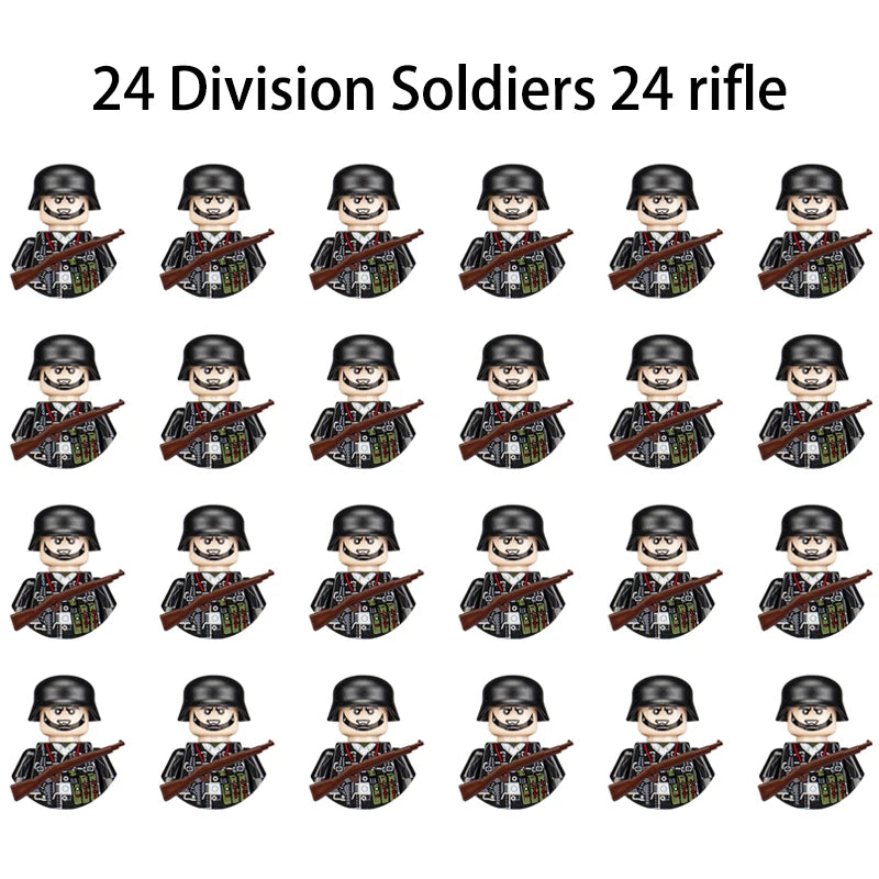 WWII Infantry Military Soldier War National Army Mini Gun armament Models Building Blocks Building Blocks Toys for Kids