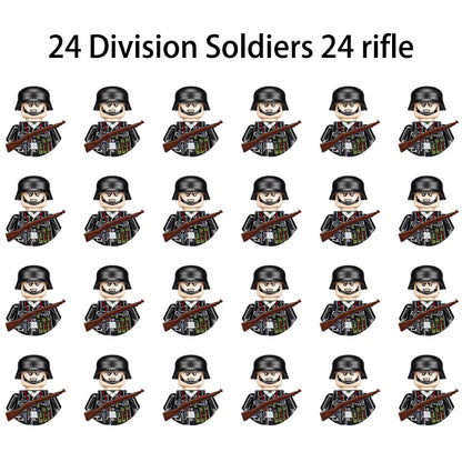 WWII Infantry Military Soldier War National Army Mini Gun armament Models Building Blocks Building Blocks Toys for Kids