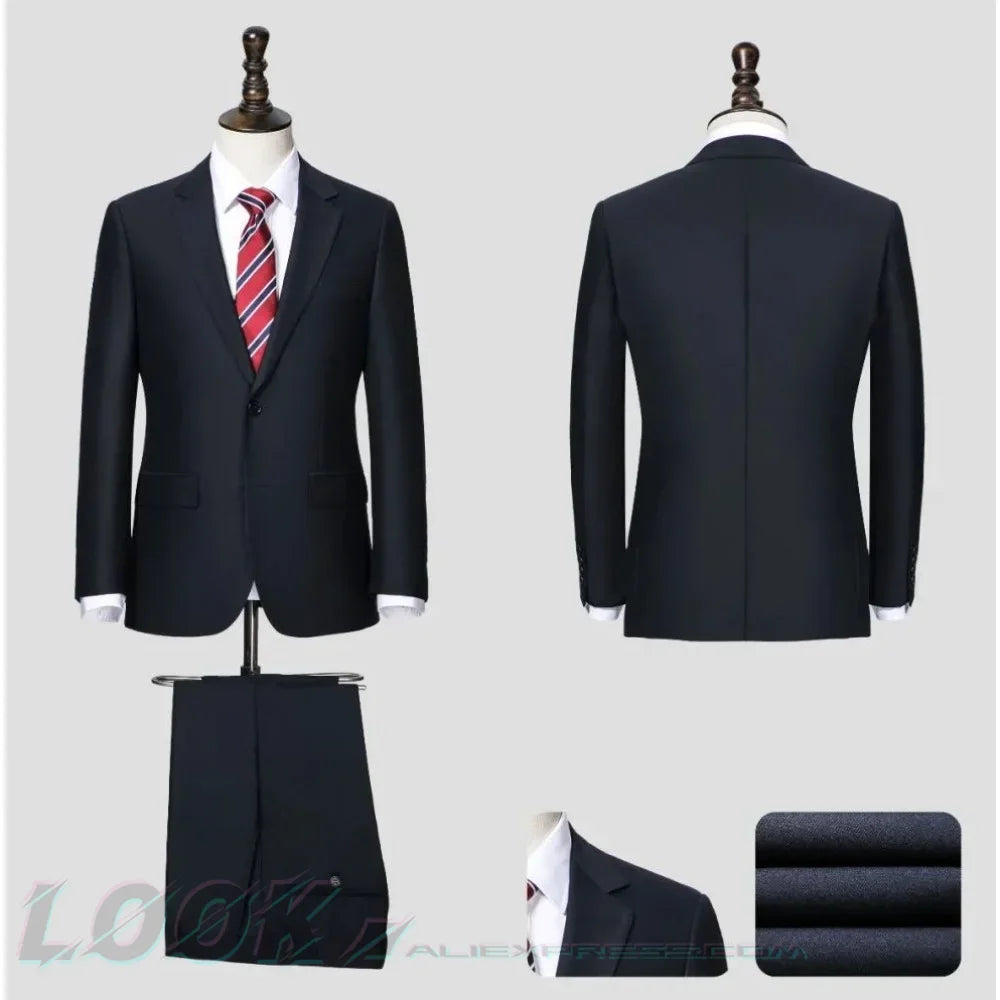 Men's Premium Suit -Business Suit, Professional Formal Wear, Ideal for Work and Weddings,50% Wool,Customizable Fit with 20 Sizes