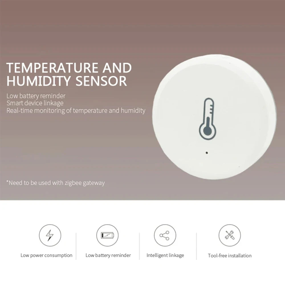 Tuya Zigbee Temperature and Humidity Sensor App Remote Monitor Thermometer Hygrometer for Home/Plant Work with Alexa Google Home