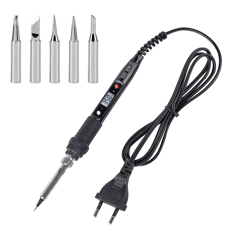 JCD 80W Digital Electric Soldering Iron Kit Temperature Adjustable 220V 110V Welding Tools Ceramic Heater Soldering Tips Rework