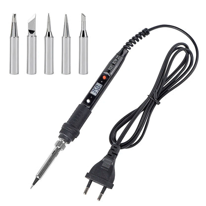 JCD 80W Digital Electric Soldering Iron Kit Temperature Adjustable 220V 110V Welding Tools Ceramic Heater Soldering Tips Rework
