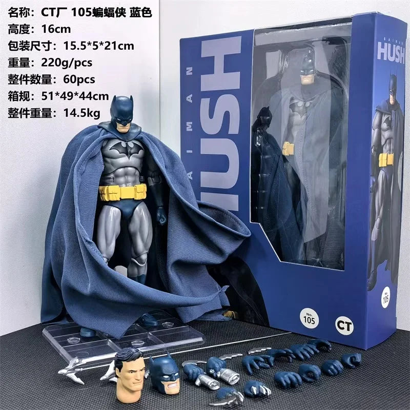 CT Toys Batman Mafex 126 Blue Action Figure 1/6 Scale DC Batman SHF Anime Collectible Figurine for Kids And Collectors Xmas Gift