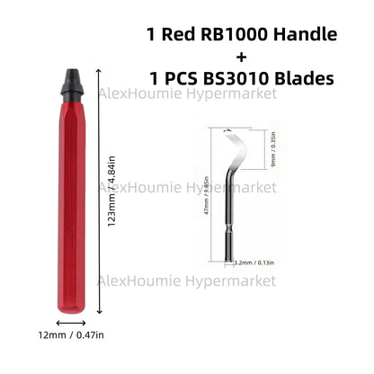 RB1000 Hand Metal Deburring Tool Red with 360 Degree Rotating Blades for 3D Printing Wood Metal Plastic Aluminum Copper Steel