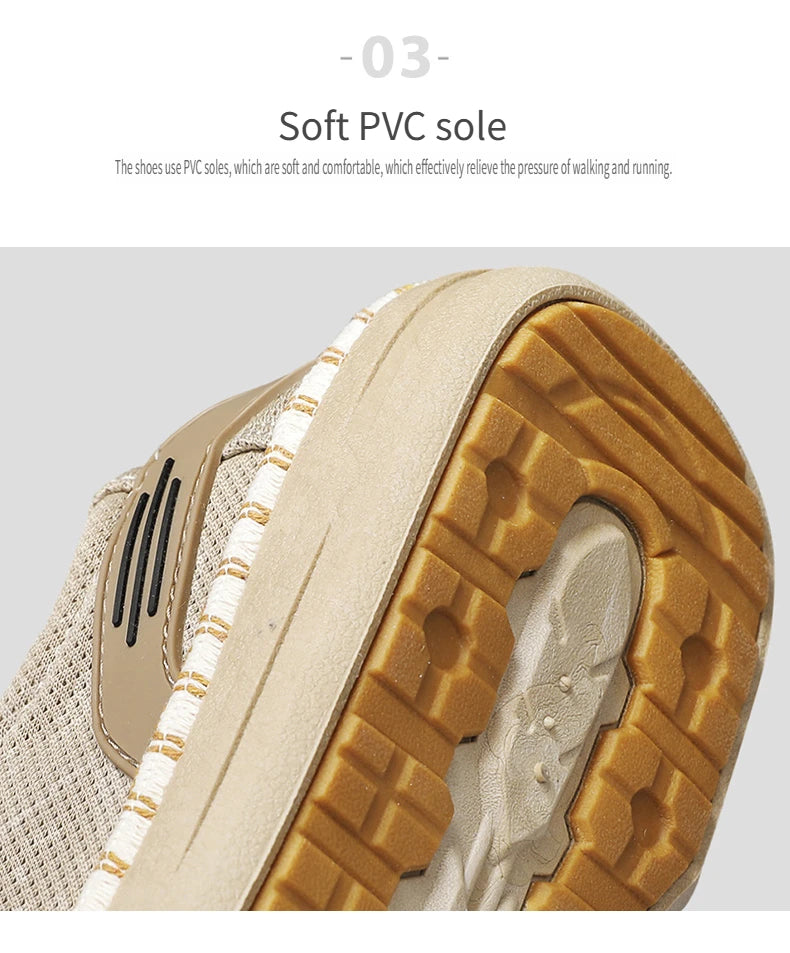 2026 Summer New Men Slip-on Breathable Mesh Shoes, Lazy Casual Hemp Sole Low-top Loafers, Lightweight Anti-slip Fisherman Shoes