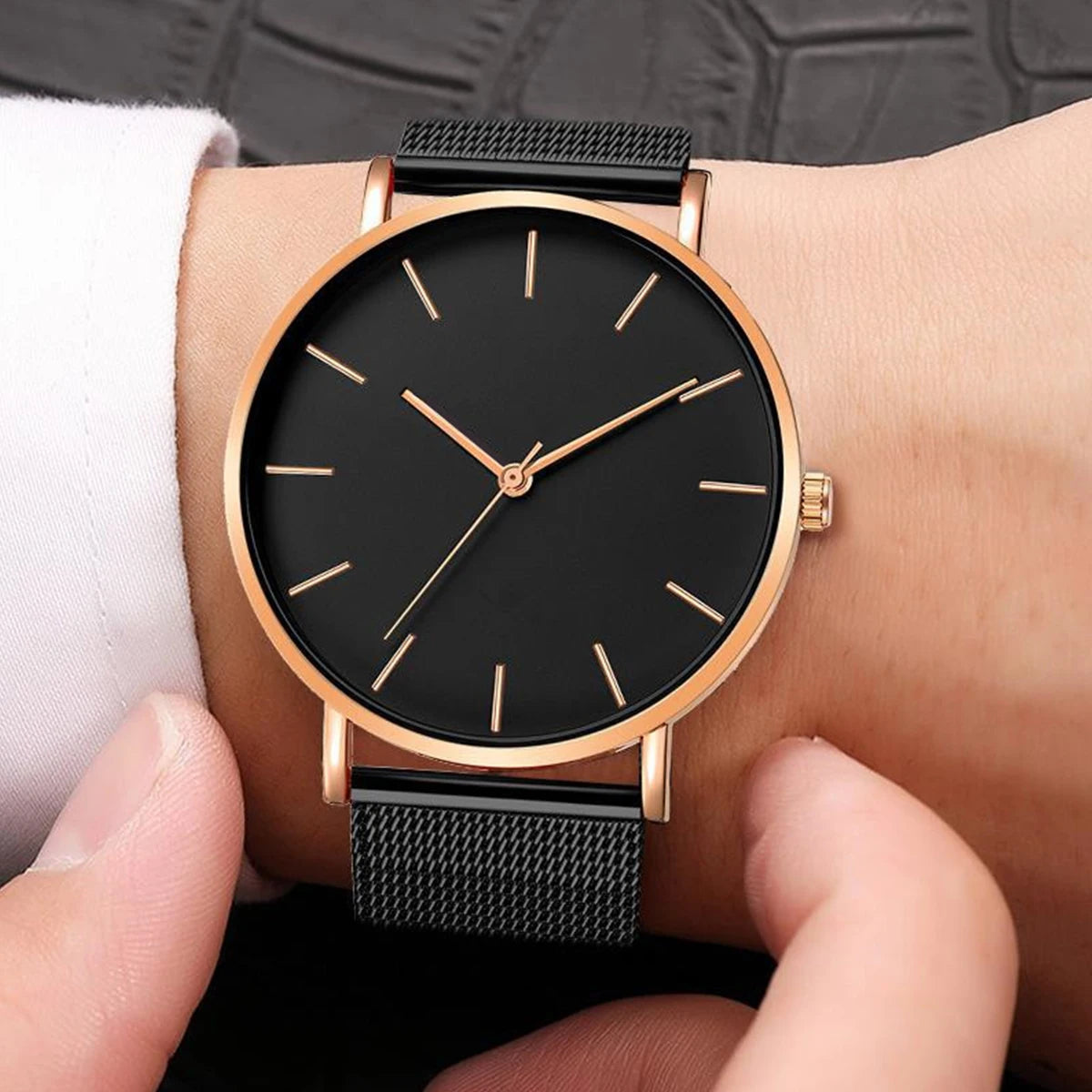 Ultra-thin Fashion Watch Women Luxury Metal Mesh Belt Ladies Quartz Wristwatches Minimalist Elegant Woman Watches reloj mujer
