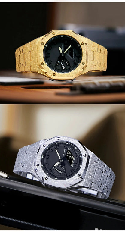 Mod Kit GA-2100 GM2100 Stainless Steel Case&Watch Strap For G-SHOCK Casioak GA2100 GMA-S2100 Replacement Metal Frosted Case Band