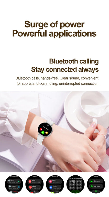 ECG Smart Watches Women 1.32 inch  AMOLED Screen Physical Examination Blood oxygen Pressure Fat Call Health ECG+PPG Smartwatch