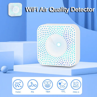 Tuya ZigBee/WiFi Air Quality Detector PM2.5 Formaldehyde VOC CO2 Temperature Humidity 6in1 Smart Air Box Sensor Via Alexa Google