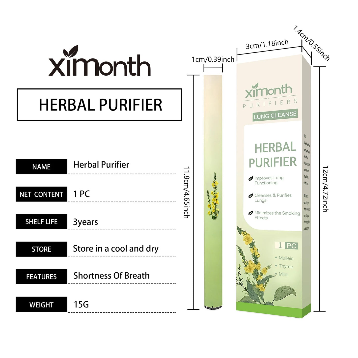 Herbal Blend Diffuser Refreshes The Mind Relieves Fatigue Lung-clearing Purification Pen Relieve Breath Discomfort for All Ages