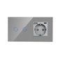 Bingoelec Grey Smart Light Switch and WiFi Wall Socket with Crystal Glass Panel Switches with Sockets Home Improvement