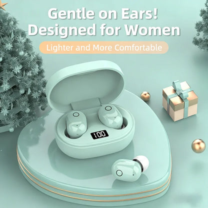 E6S Bluetooth 5.3 TWS Earbuds Noise Cancelling Wireless Headphones, HD Mic, Deep Bass, One-Step Pairing for Gaming & Calls
