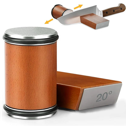 Rolling Knife Sharpener Double Sided Diamond Sharpening Stone 15/20° Degree Magnetic Angle Roller Sharpening for Kitchen Knives