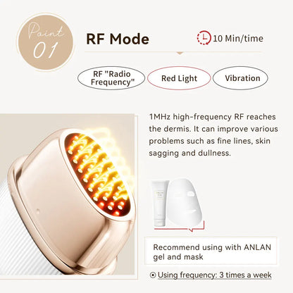 ANLAN Multi-Polar RF Beauty Device Skin Tightening Anti-Aging Wrinkle 3Color LED  Skincare 24K Gold Face Radiofrequency Massager
