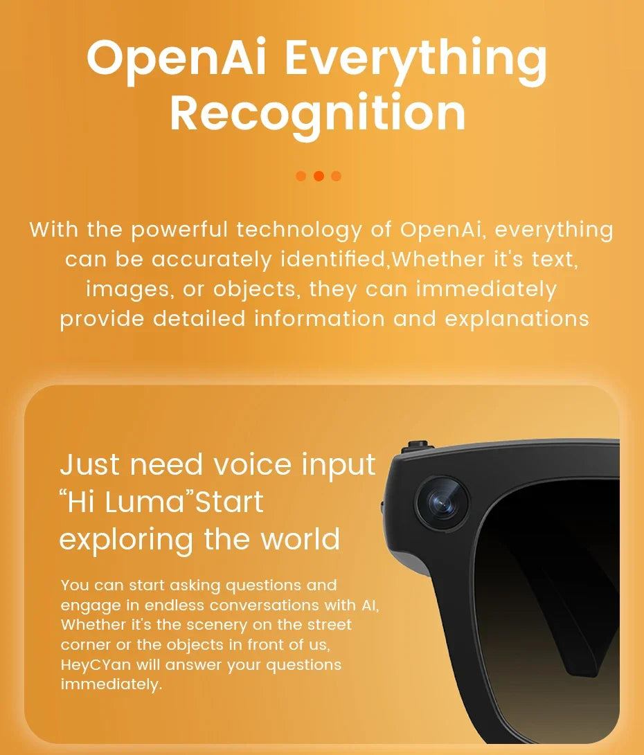 4K UHD AI Smart Glasses 8GB with 8MP Camera, Anti-Shake HD Video Recording, AI Translation Bluetooth Calling, iOS Android 2026