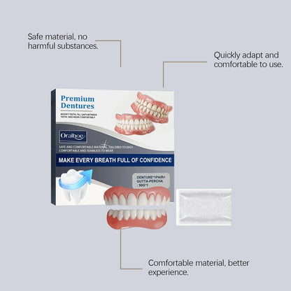 Premium Adjustable Denture Grooming Kit, Easy Daily Teeth Maintenance for Healthy, Beautiful Relaxed Smiles