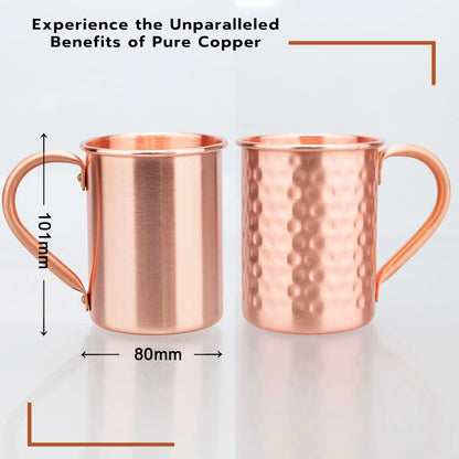 100% Copper Moscow Mule Mug 1/2/3/4PCS Durable Coppery Beer Mugs Coffee Mug Milk Cup Pure Copper Bar Cup Drinkware