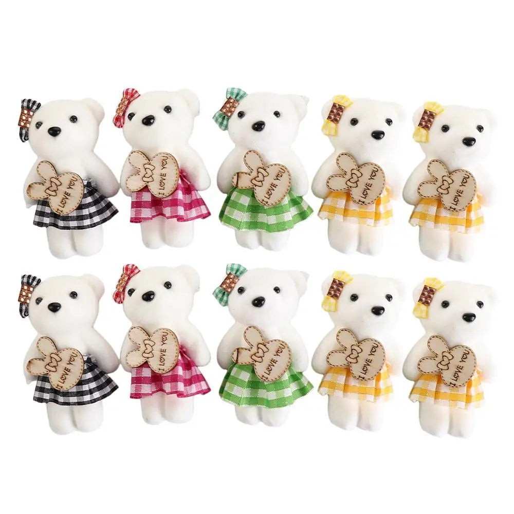 10pcs/bag Foam Bear Bear Plush Foam Toys Plush Animal Cartoon Mini Bear Flower Bouquet 10cm Plush Doll Cartoon Bouquet Doll