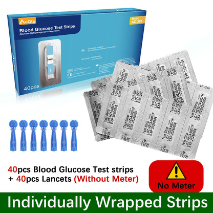 Blood Glucose Meter With Individually Wrapped Glucose Test Strip Glucometer Kit Blood Sugar Monitor for Diabetes Fast Result