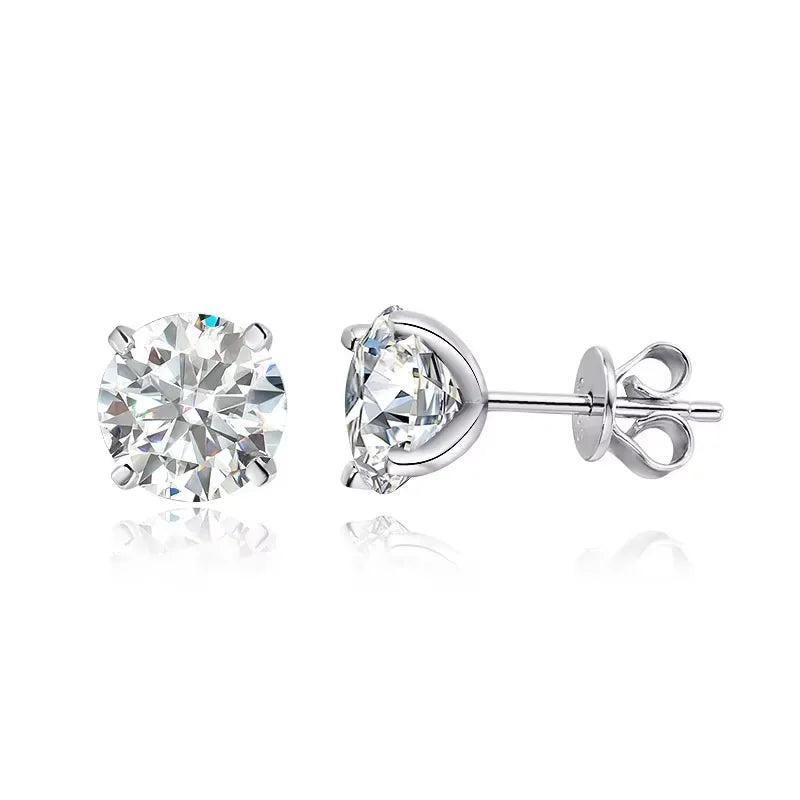 Smyoue Kolczyki Sztyfty Moissanite 0.2-3CT w Kolorze Różowego Złota dla Kobiet Lśniące Klasyczne Ślubne Kolczyki z Laboratorium Diamentowym Czyste Srebro 925