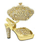 New Italian Shoes and Bags Matching Set with Rhinestone Shoes for Women 2025 Designer Luxury High Heels  Shoes for Women Elegant