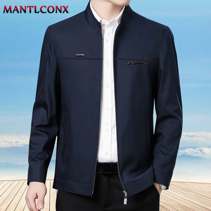 Spring Autumn Men's Jacket Thin Casual Business Jacket Men Office Dress Coat Man Social Jackets for Men Outerwear Black M-XXXL