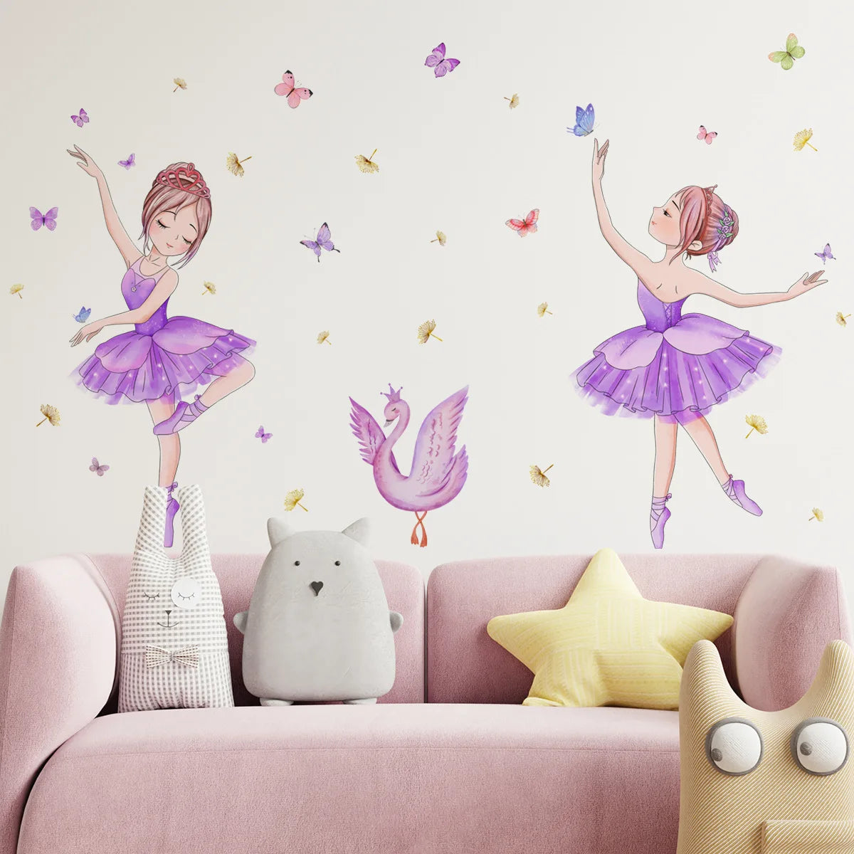 Ballet Girl Vinyl Child Wall Stickers For Baby Kids Room Decoration Adhesive Wallpaper Bedroom Accessories Room Decor Wall Art